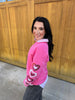 Pink Heart on Sleeve Sequin Sweatshirt