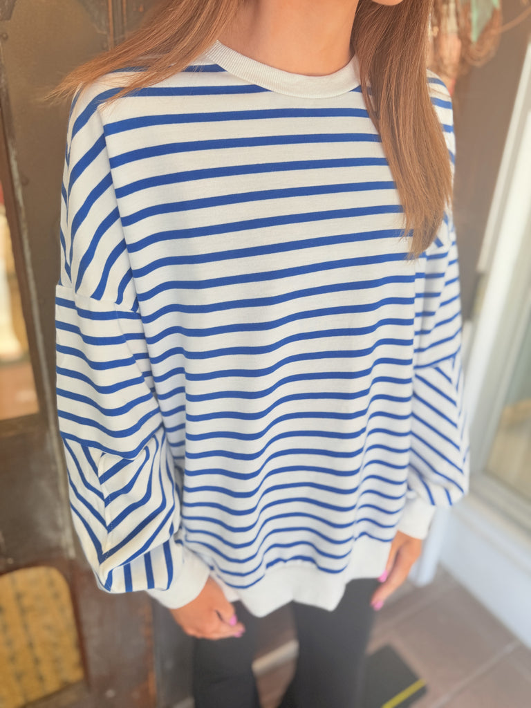 Royal Blue Stripe Top