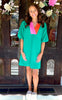 Colorblock Collar Dress