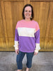 Pink & Purple Color Block Sweatshirt
