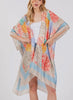 Primary Colored Abstract Silky One Size Kimono