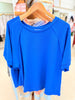 Royal Blue Cuff Sleeve Top