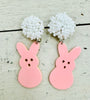 Pink Acrylic Peep Earring