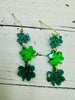 Shamrock acrylic dangle earrings