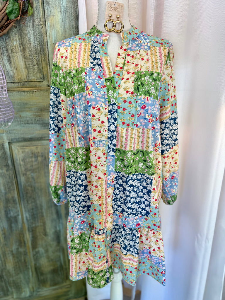 Floral Patch Print Dress