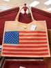 American Flag Straw Tote Bag