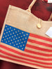 American Flag Straw Tote Bag