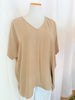 Tan V Neck Boyfriend Top