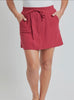 Cotton Gauze Cargo Skort