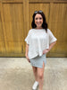 Grey Pull On Stretch Knit Skort