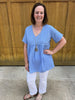 Spring Blue Babydoll Top