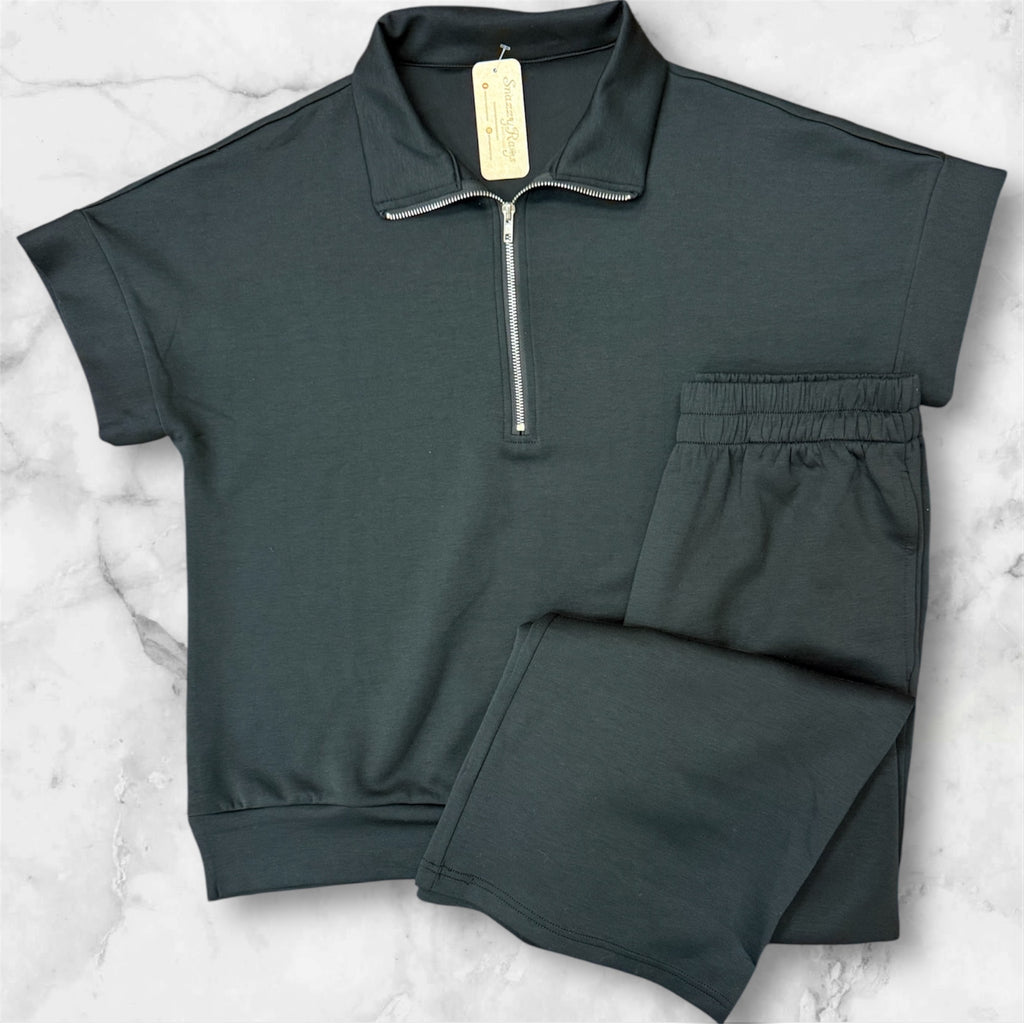 Black Catalina Short Sleeve Set