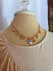 Pearl, Bow and Heart Charm Link Necklace