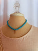 Turquoise Beaded Charm Necklace