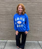 Royal Blue Game Day Patchwork Sweatshirt