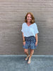 Navy Floral Ruffle Skirt