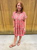 Pink Animal Print Tiered Dress