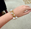 Gold and Pearl Wrap Bracelet