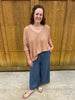 Camel Waffle Slub Top