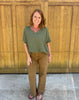 Olive Green Boyfriend Top