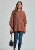 Ribbed Knit Poncho Top