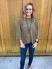 Olive 3/4 sleeve boyfriend top