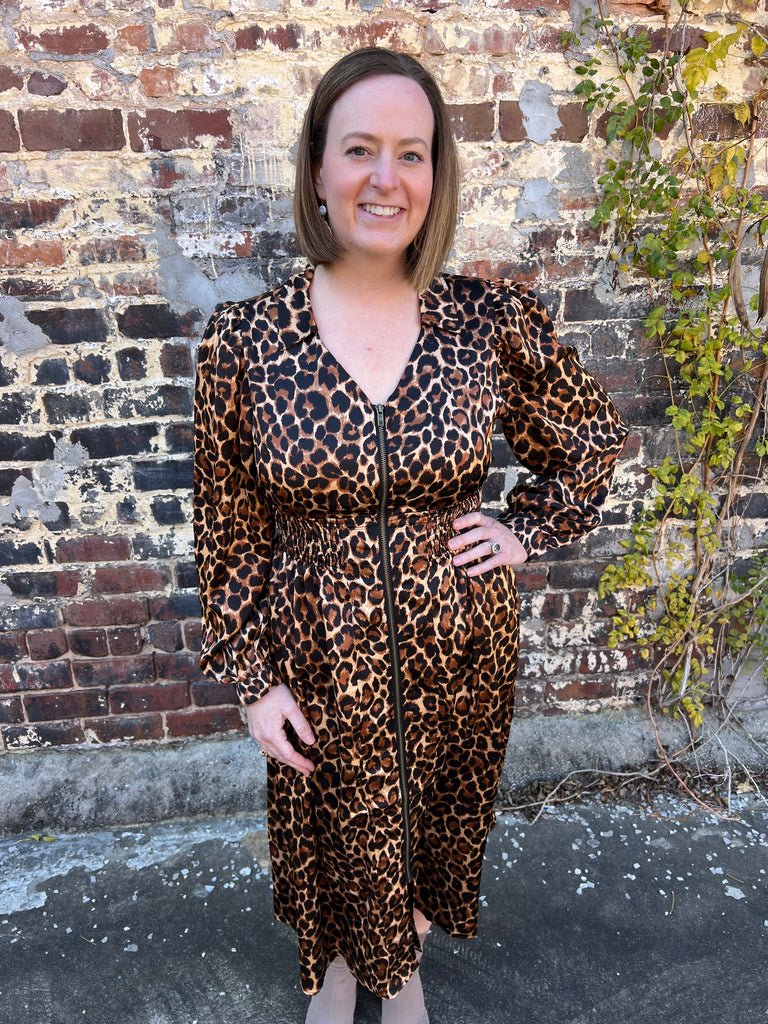 Cheetah Print Midi Dress