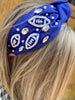 Royal + White football headband