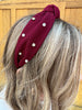 Crimson headband with stones