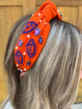 Orange + Purple football headband