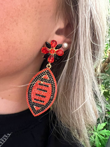 Red beaded earring